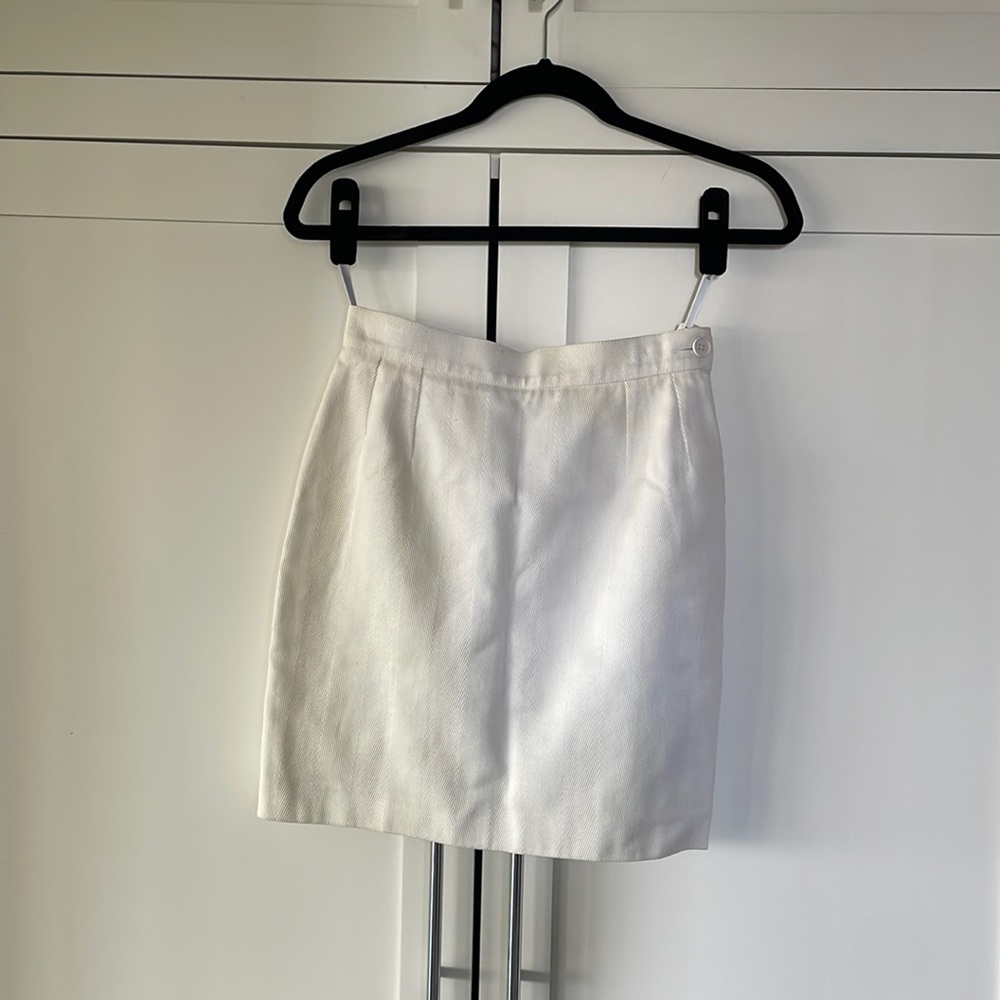 Vintage beautiful YSL white mini skirt